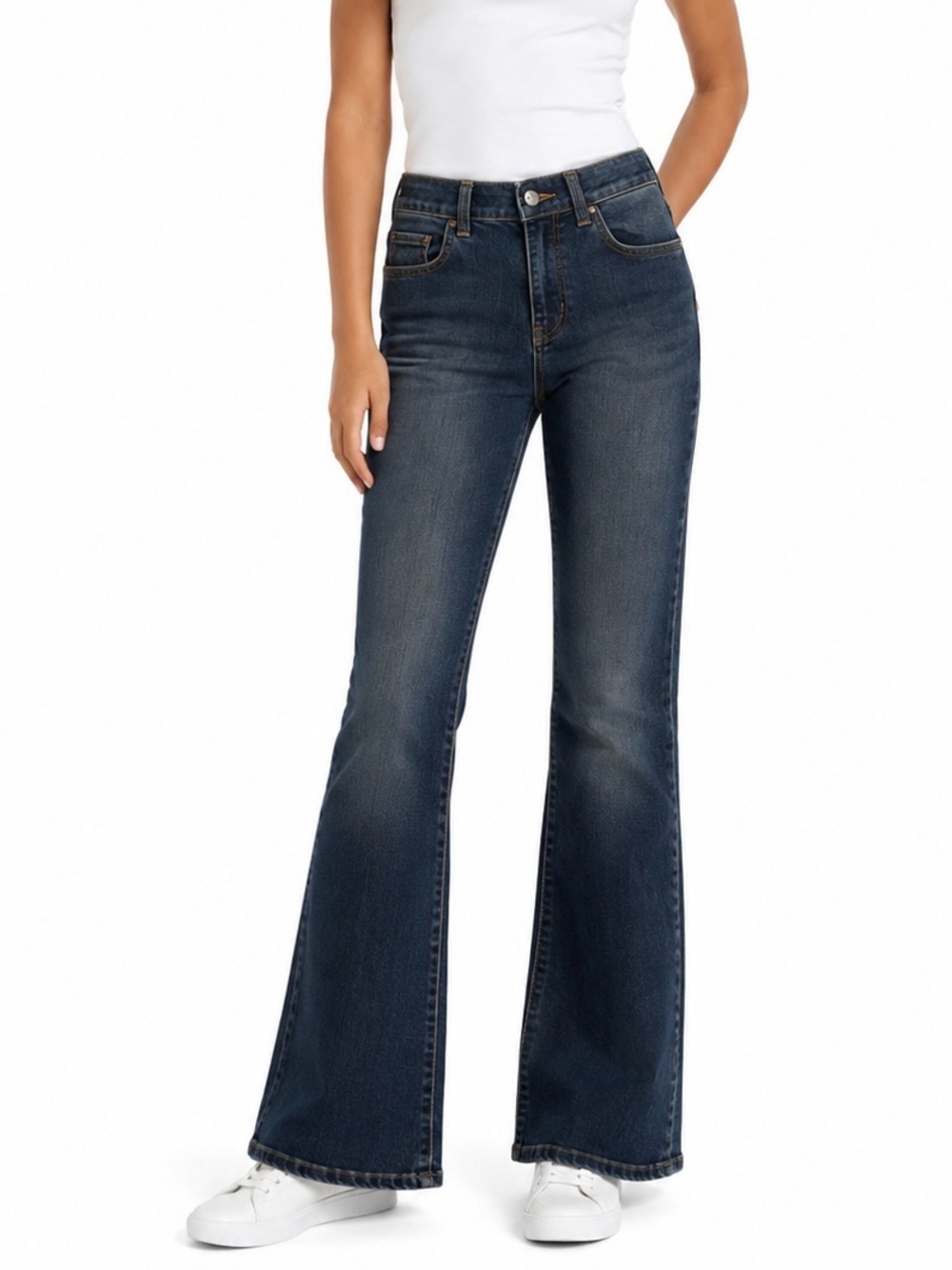 Place Bootcut Semi-Rise Girls Jeans Size 14 Slim Dark Wash Stretch Denim